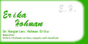 erika hohman business card